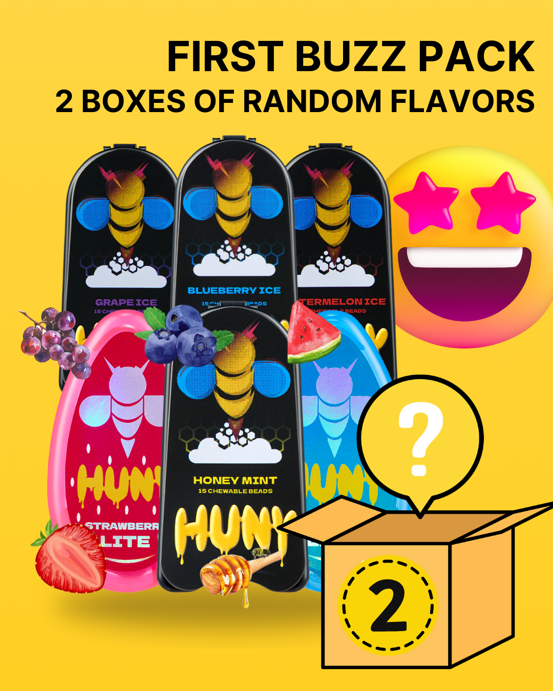 HUNY Boost & HUNY Lite - Instant Boost, Elevated Mood, Feel the Buzz.